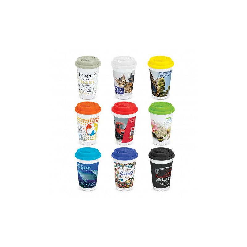 Aztec Double Wall Coffee Cup - Full Colour