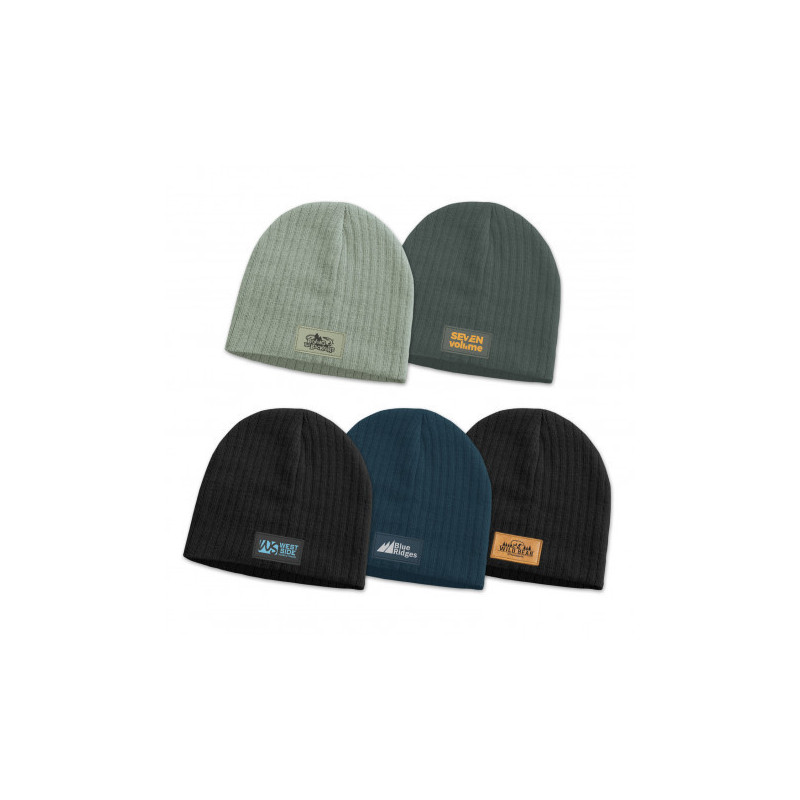Nebraska Cable Knit Beanie with Patch