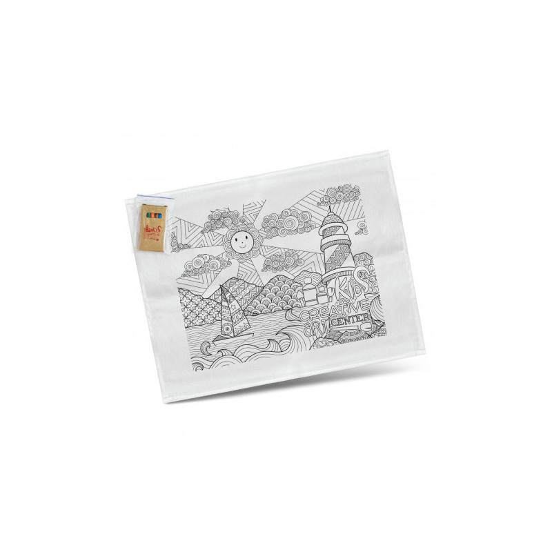 Cotton Colouring Tea Towel