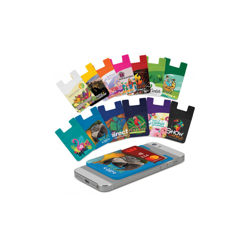 Dual Silicone Phone Wallet - Full Colour
