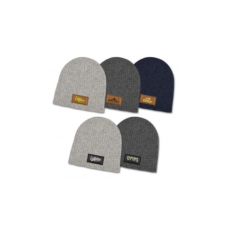 Nebraska Heather Cable Knit Beanie With Patch
