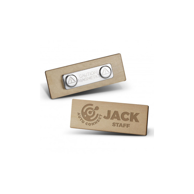 Magnetic Wooden Badge