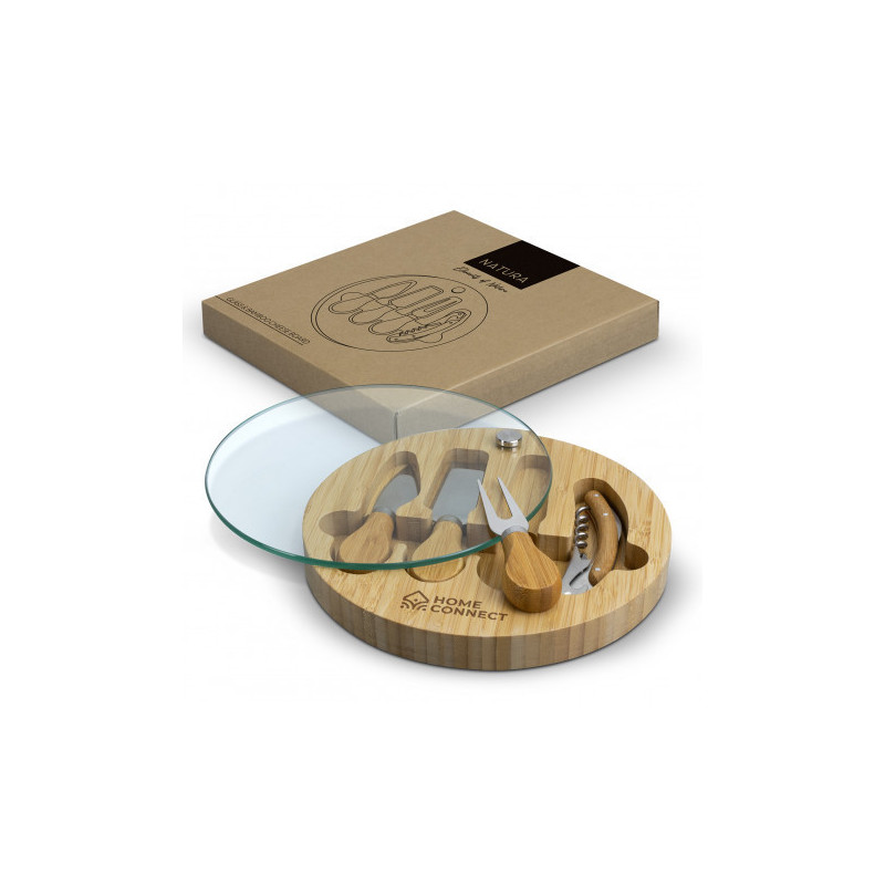 Glass & Bamboo Cheese Board