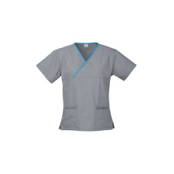 Ladies Contrast Crossover Scrubs Top