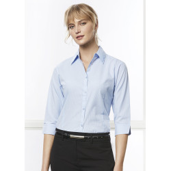Ladies Micro Check 3/4 Sleeve Shirt