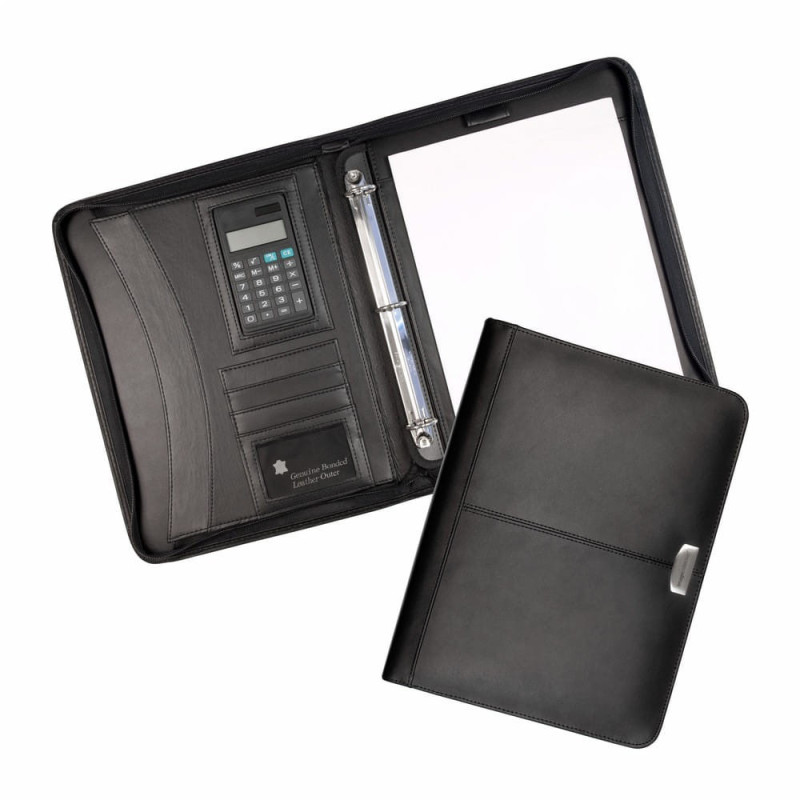 Essex Leather Zippered 3 Ring Compendium Essex Leather Zippered 3 Ring Compendium