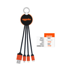 Atesso 3n1 Light Up Charge Cable - Round