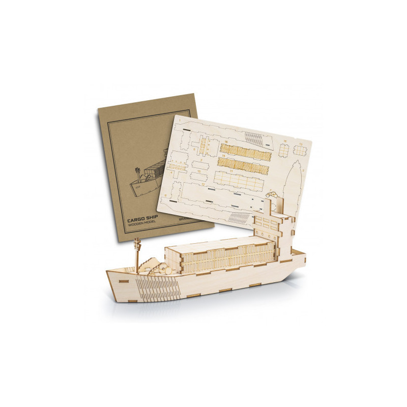 BRANDCRAFT Cargo Ship Wooden Model