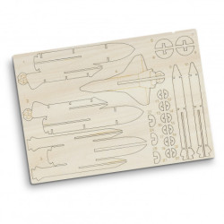BRANDCRAFT Rocket Ship Wooden Model