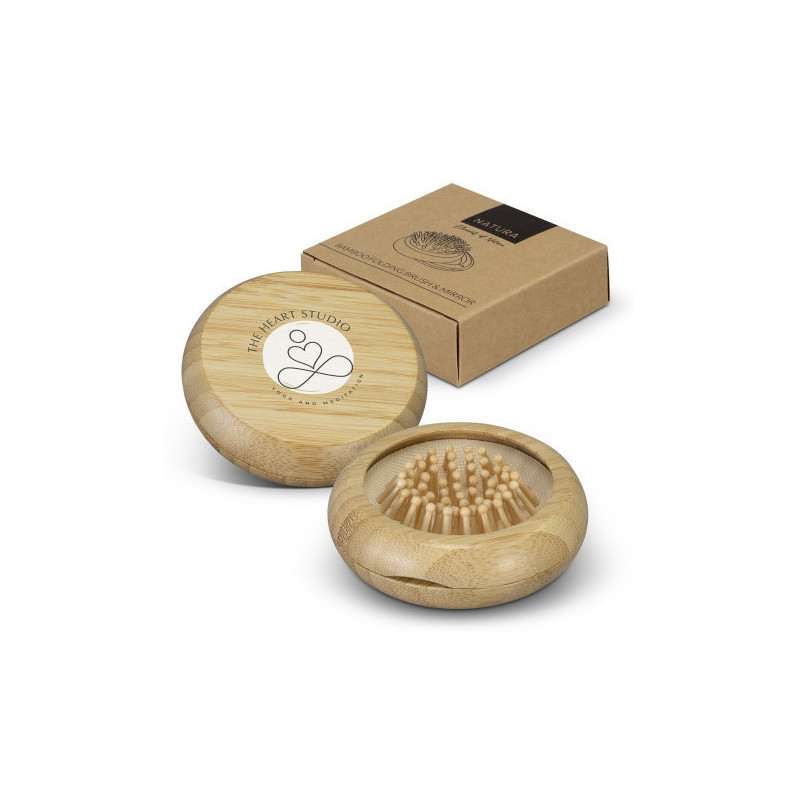NATURA Bamboo Brush and Mirror