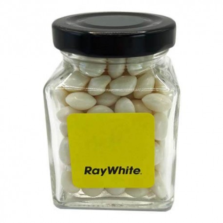 100g Chewy Mints Packed in Small Glass Square Jars 100g Chewy Mints Packed in Small Glass Square Jars
