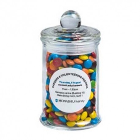 115g M&Ms Packed in Small Apothecary Jars 115g M&Ms Packed in Small Apothecary Jars