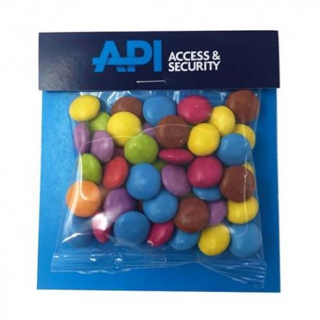 50g Smarties Packed in Headboard Sleeve 50g Smarties Packed in Headboard Sleeve
