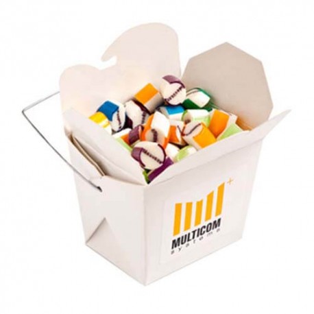 100g Personalised Rock Candy Packed in White Cardboard Noodle Boxes 100g Personalised Rock Candy Packed in White Cardboard Noodle Boxes