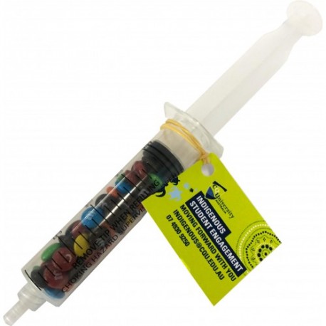 20g M&Ms Packed in Acrylic Syringes 20g M&Ms Packed in Acrylic Syringes