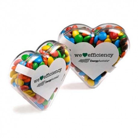 50g M&Ms Packed in Acrylic Hearts 50g M&Ms Packed in Acrylic Hearts