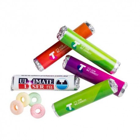 Holey Lollies Packed in Roll With Custom Wrapper Holey Lollies Packed in Roll With Custom Wrapper