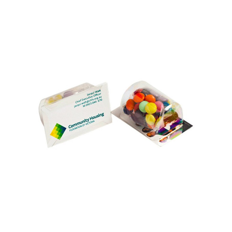 Biz Card Treats with Choc Beans 25G (Mixed Colours)