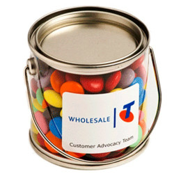Small PVC Bucket Filled with Choc Beans 170G (Mixed Colours)