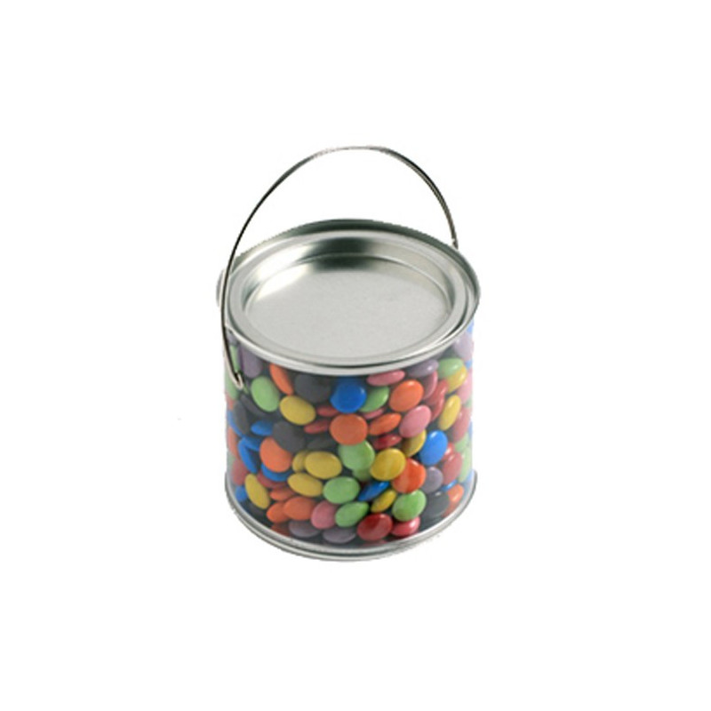 Medium PVC Bucket Filled with Choc Beans 400G (Mixed Coloured)