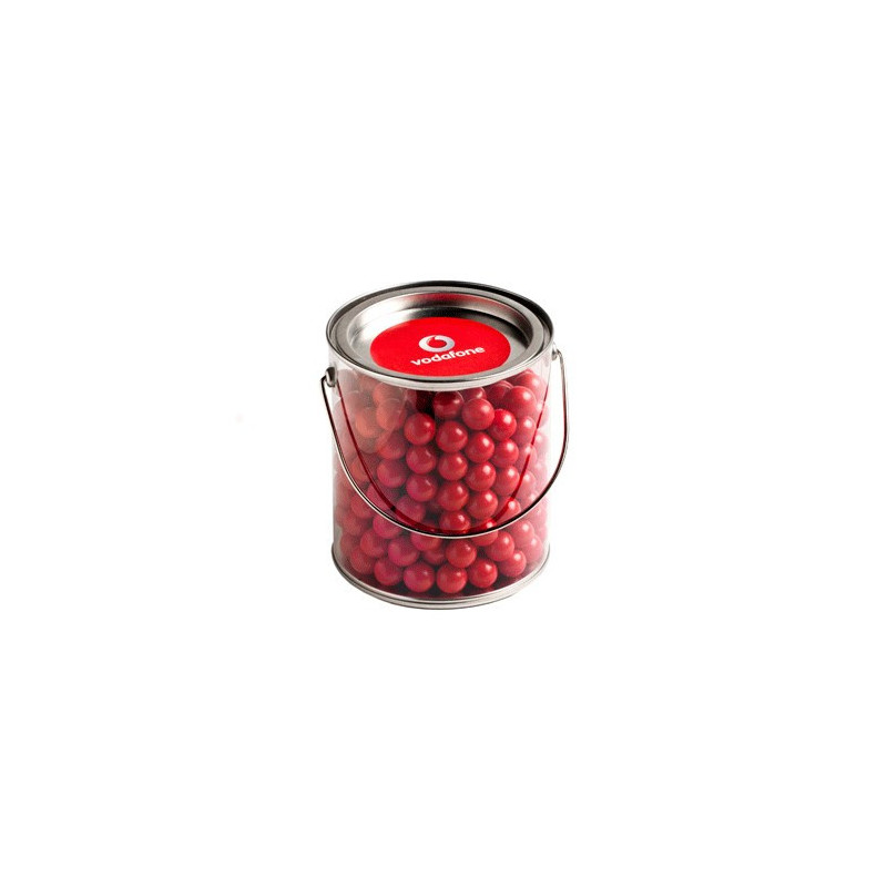 Big PVC Bucket Filled with with Orange Choc Drops (Jaffa Look Alike) 800G