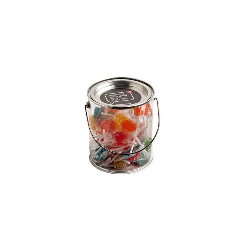 Big PVC Bucket Filled with Small Lollipops X50