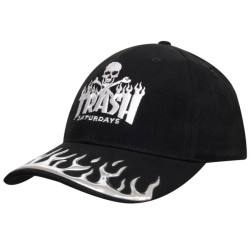 Brushed Heavy Cotton Cap with Liquid Metal Flame
