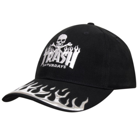 Brushed Heavy Cotton Cap with Liquid Metal Flame