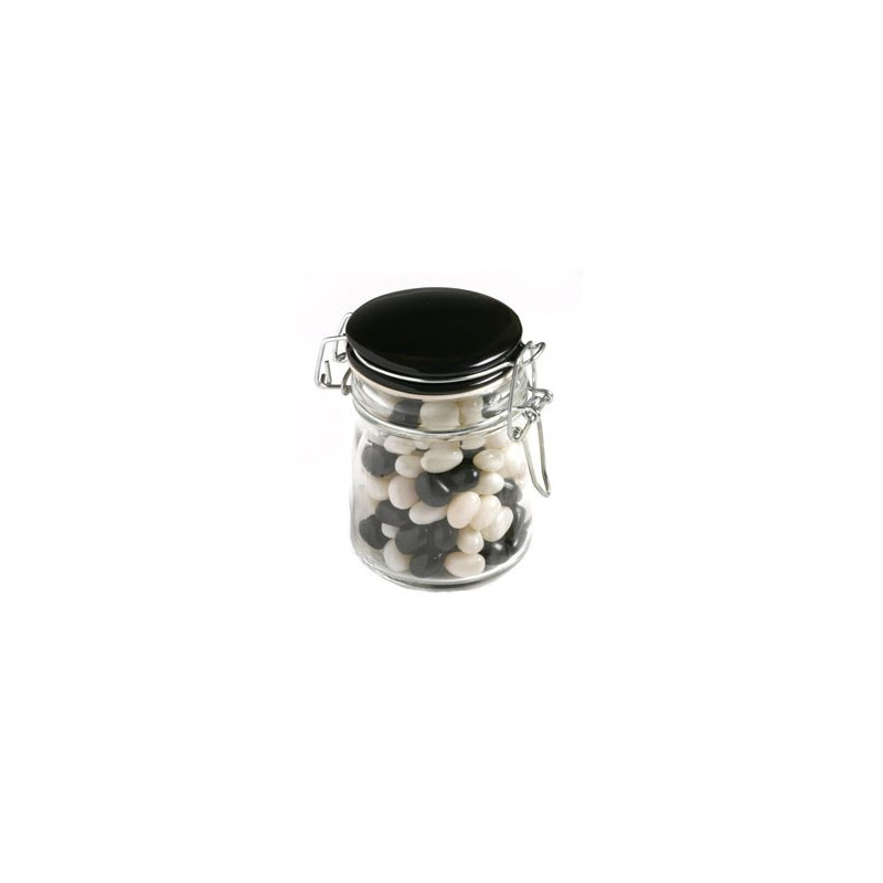 Jelly Beans in Glass Clip Lock Jar 160G (Mixed Colours or Corporate Colours)