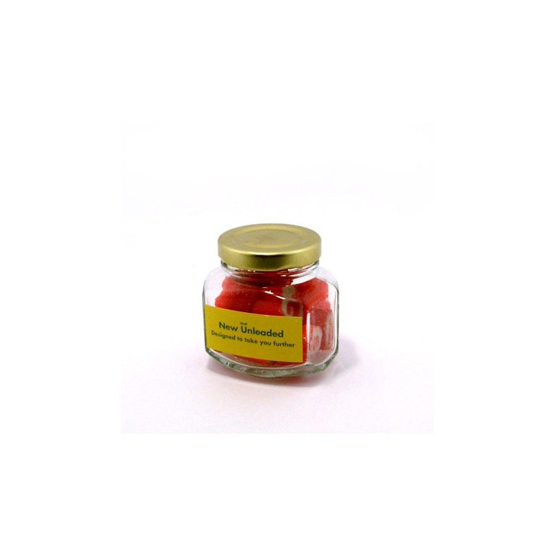 Personalised Rock Candy in Squexagonal Jar 65G