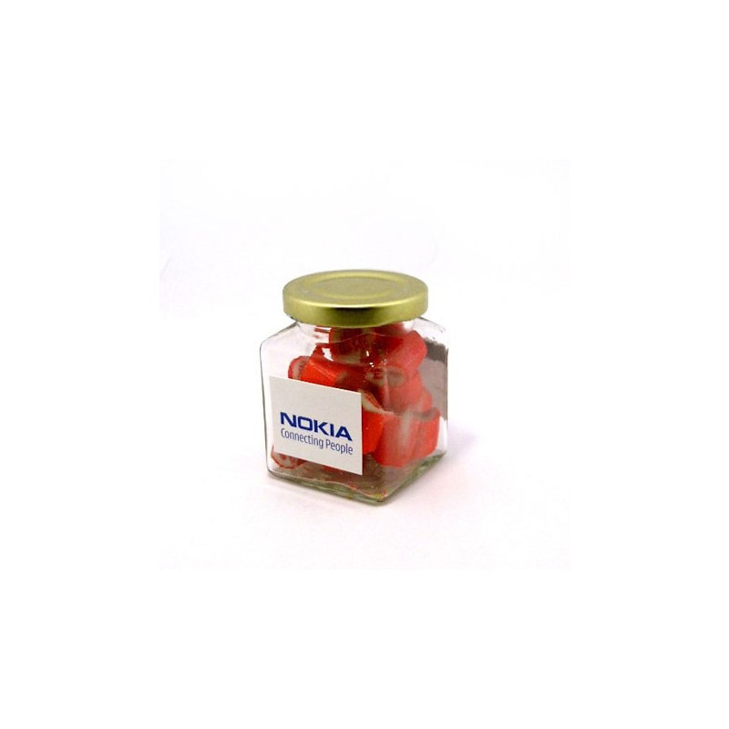 Personalised Rock Candy in Glass Square Jar