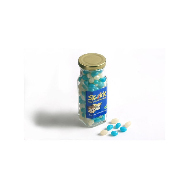 Jelly Beans in Glass Tall Jar 220G (Mixed Colours or Corporate Colours)
