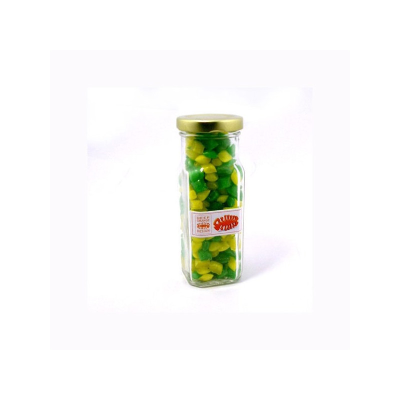 Corporate Coloured Humbugs in Glass Tall Jar 180G