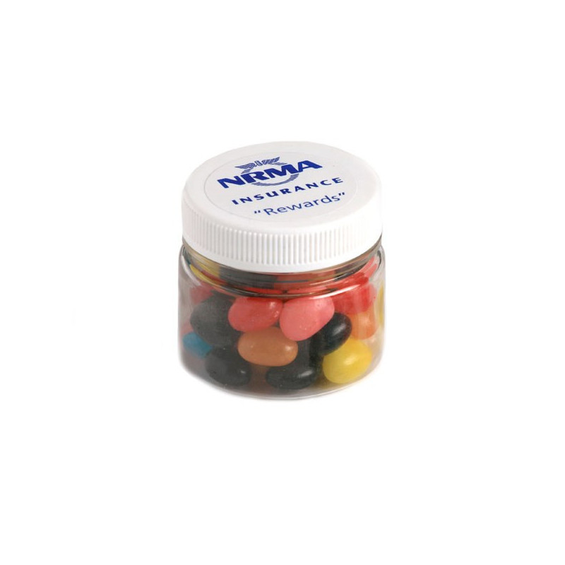 Jelly Beans in Plastic Jar 65G (Mixed Colours or Corporate Colours)