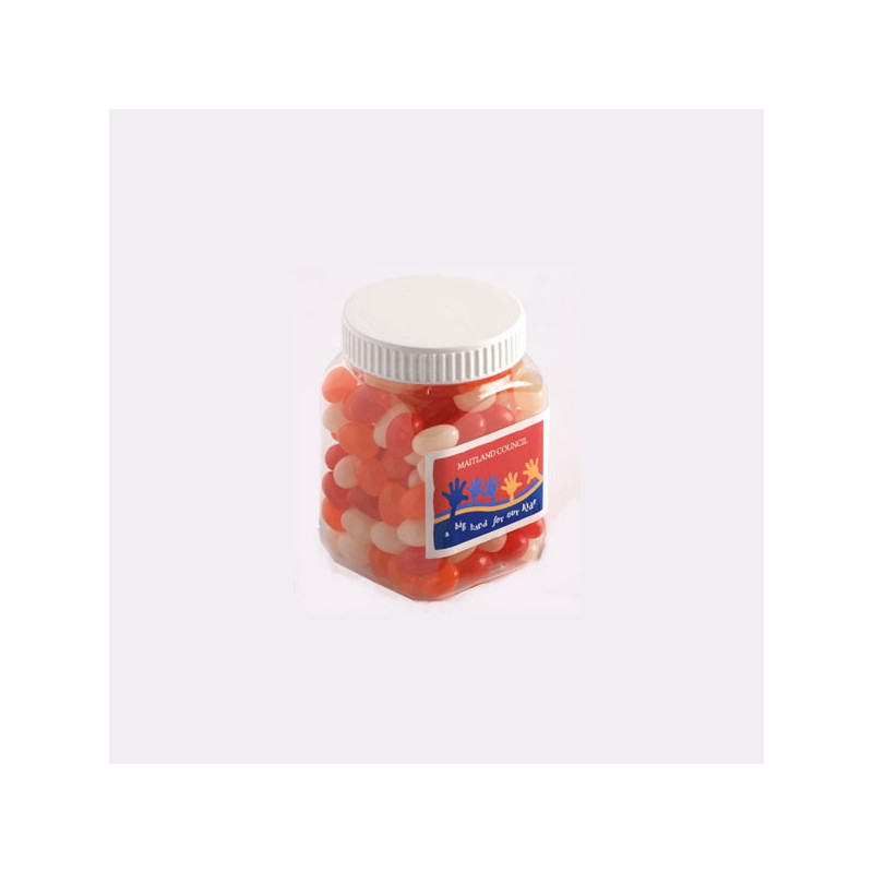 Jelly Beans in Plastic Jar 180G (Mixed Colours or Corporate Colours)