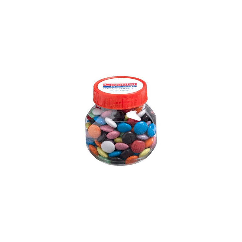 Plastic Jar Filled with Choc Beans 170G (Mixed Coloured Choc Beans)