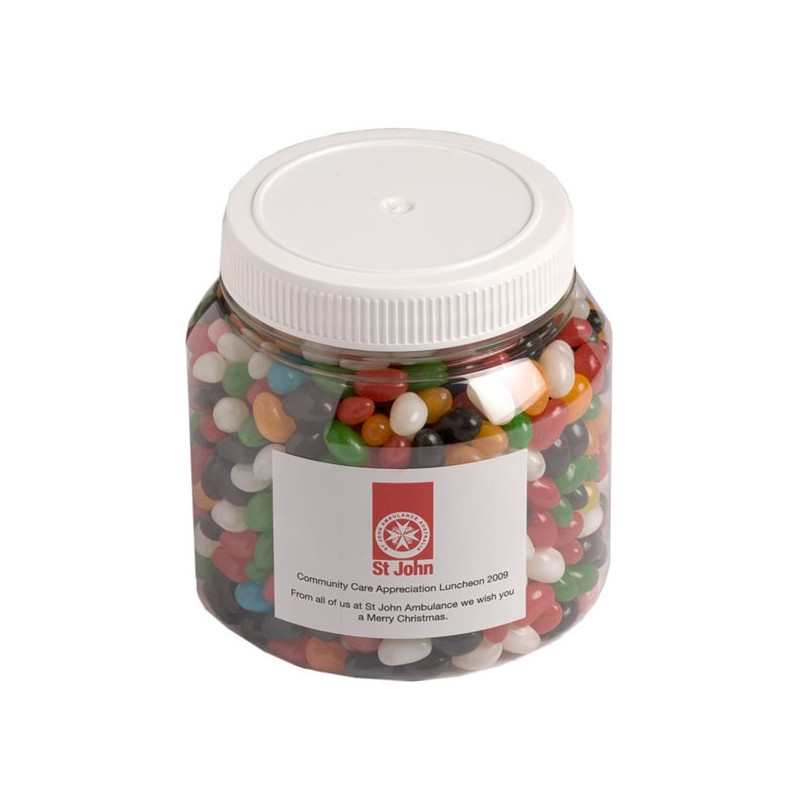 Jelly Beans in Plastic Jar 1Kg (Mixed Colours or Corporate Colours)