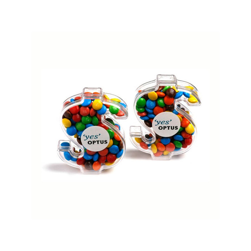 Acrylic Dollar Filled with Mini M&Ms 40G