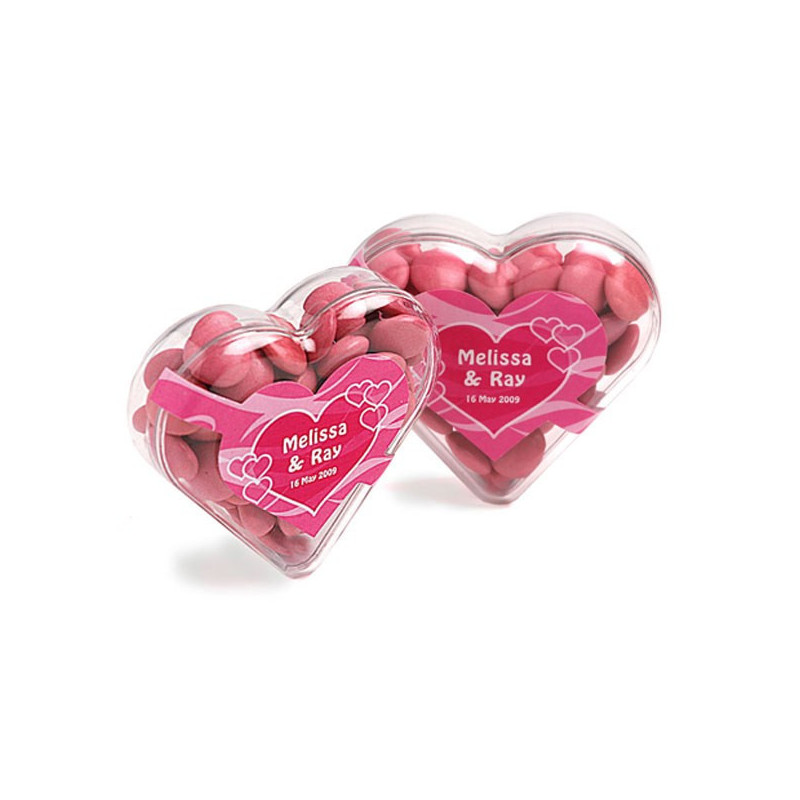Acrylic Heart Filled with Choc Beans 50G (Mixed Colours)