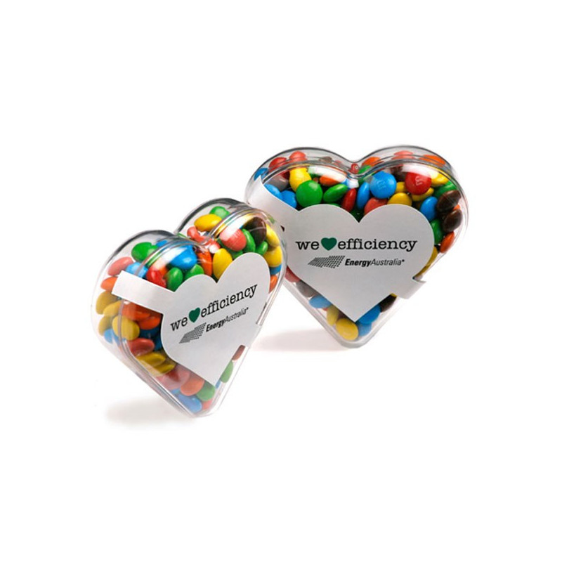 Acrylic Heart Filled with Mini M&Ms 50G