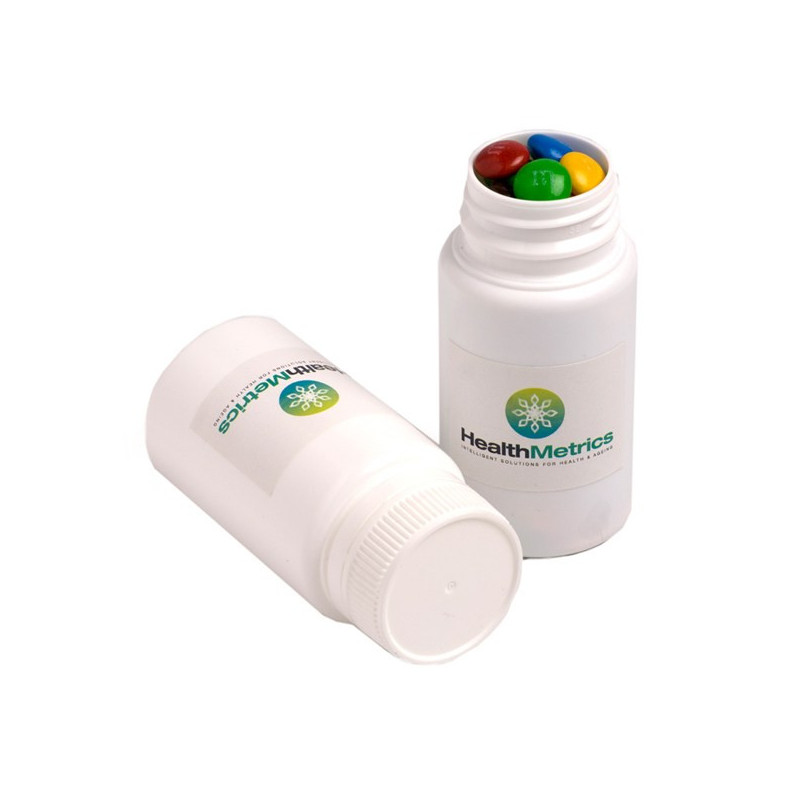 Pill Jar Filled with M&Ms 120G