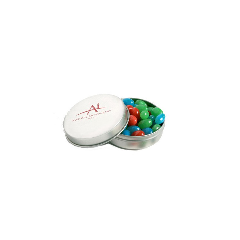 Candle Tin Filled with Mini Jelly Beans 50G (Mixed Colours or Corporate Colours)