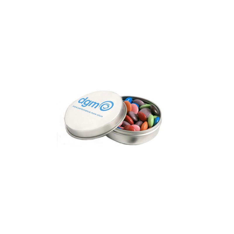 Candle Tin Filled with Choc Beans 50G (Corporate Colours) Candle Tin Filled with Choc Beans 50G (Corporate Colours)
