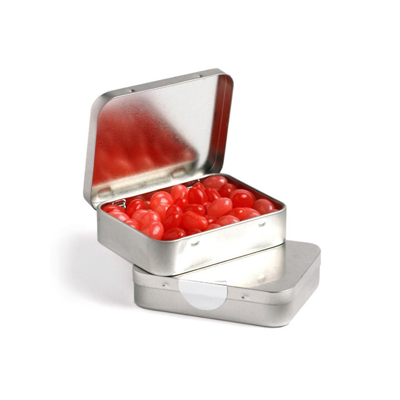 Rectangle Hinge Tin Fillled with Jelly Beans 65G (Mixed Colours or Corporate Colours)