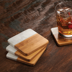 Marble and Bamboo Coaster