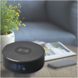 Bluetooth Speaker Clock w/Wireless Charging