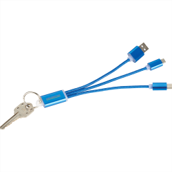 Metal 3-in-1 Charging Cable with Key ring