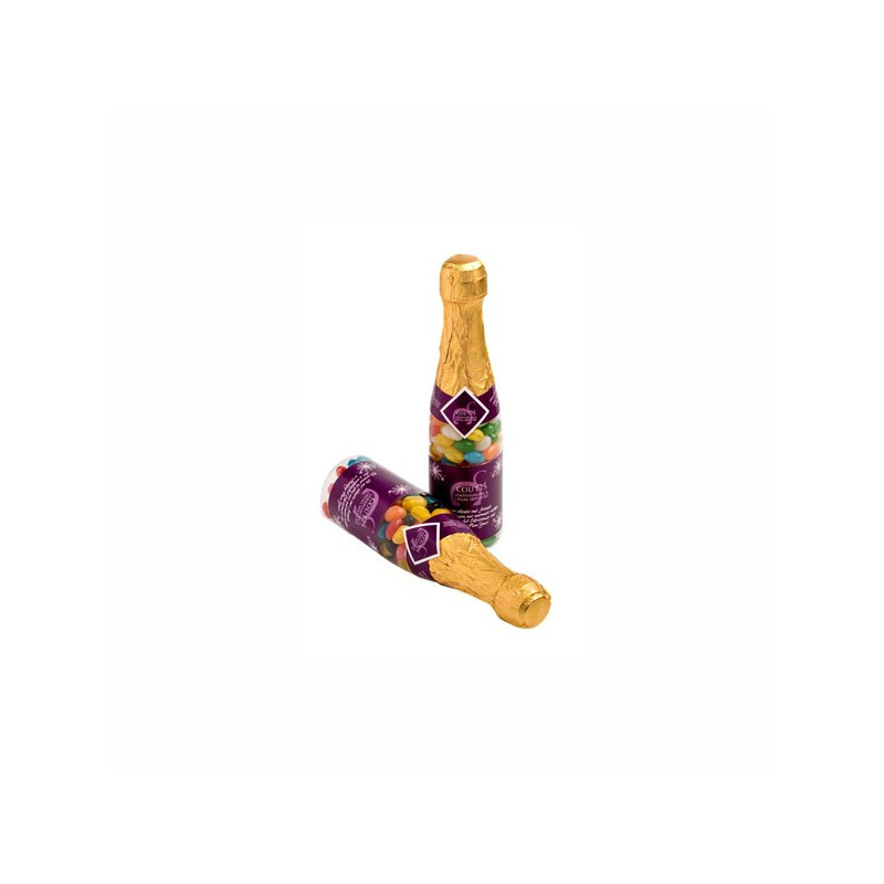 Champagne Bottle Filled with Jelly Beans 220G X 2 Stickers (Mixed Colours or Corporate Colours)