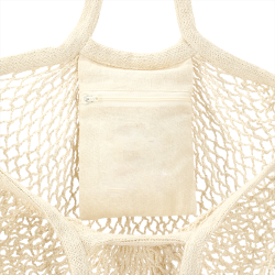 Riviera Cotton Mesh Market Bag w/ Zippered Pouch