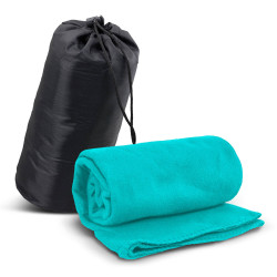 Light Blue Glasgow Fleece Blanket in Carry Bag